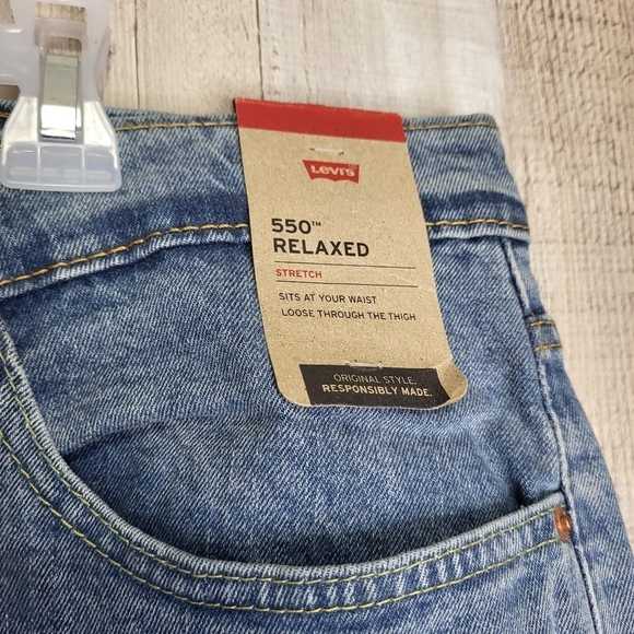 Men's Levi's 550 Relaxed-Fit Stretch Straight Blue Jeans 46x30 New - Picture 4 of 15